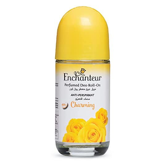 Enchanteur Charming Roll-On Deodorant for Women, 50ml with Roses, Muguets & Cedarwood Extracts