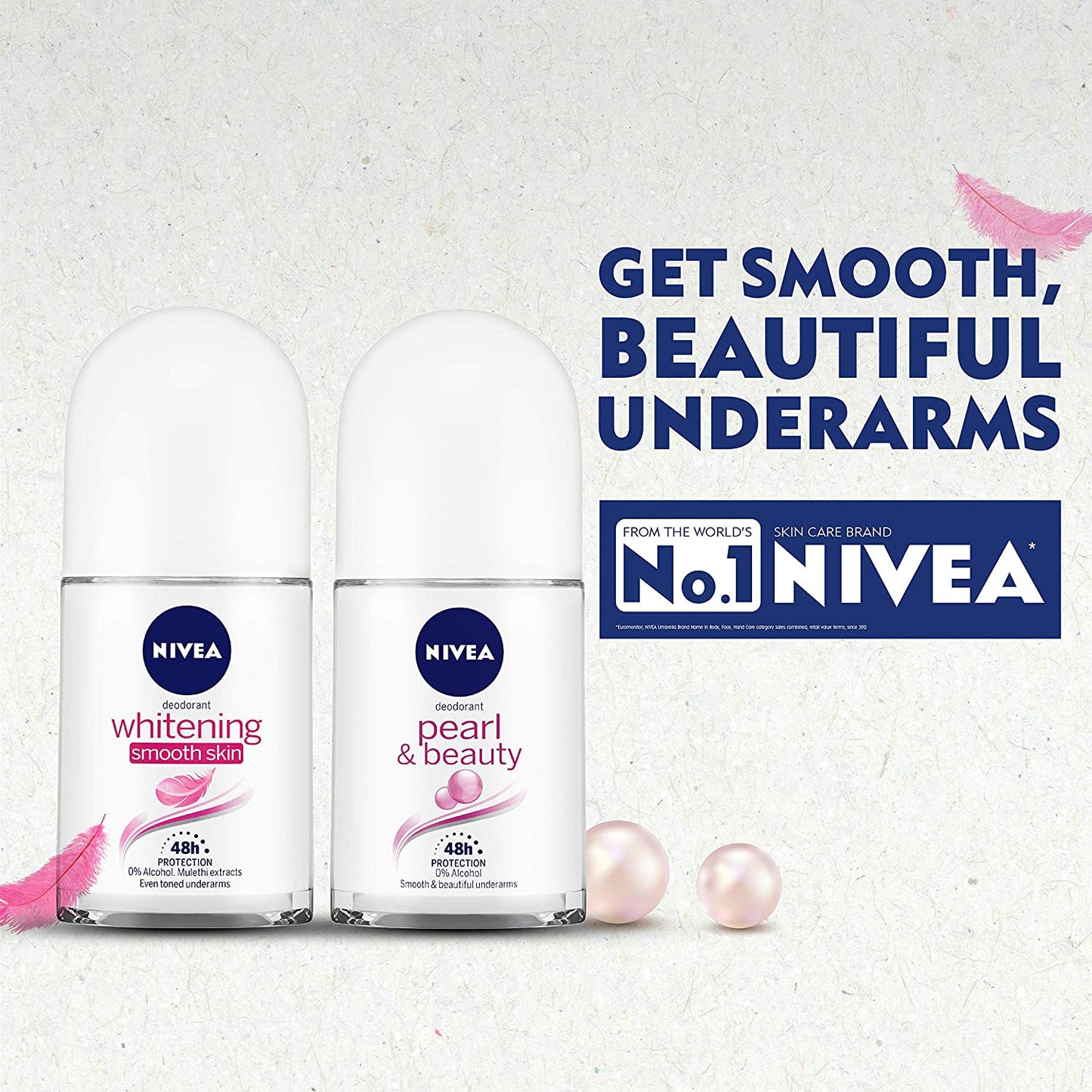 NIVEA Pearl & Beauty Deodorant Roll-on 3 units of 25ml Deodorant Roll-on - For Women (75 ml, Pack of 3)